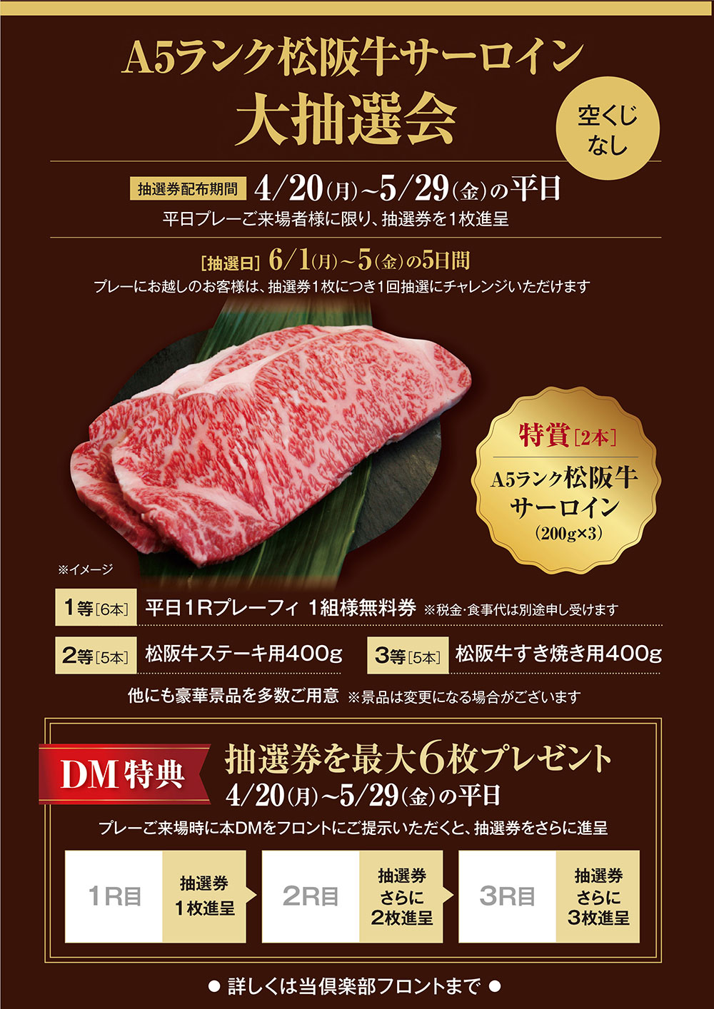 松阪牛サーロイン大抽選会のご案内